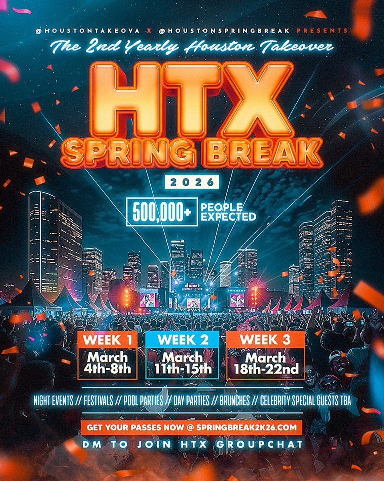 Group avatar for HTX SPRING BREAK 2026 : 3/4-22 🌆